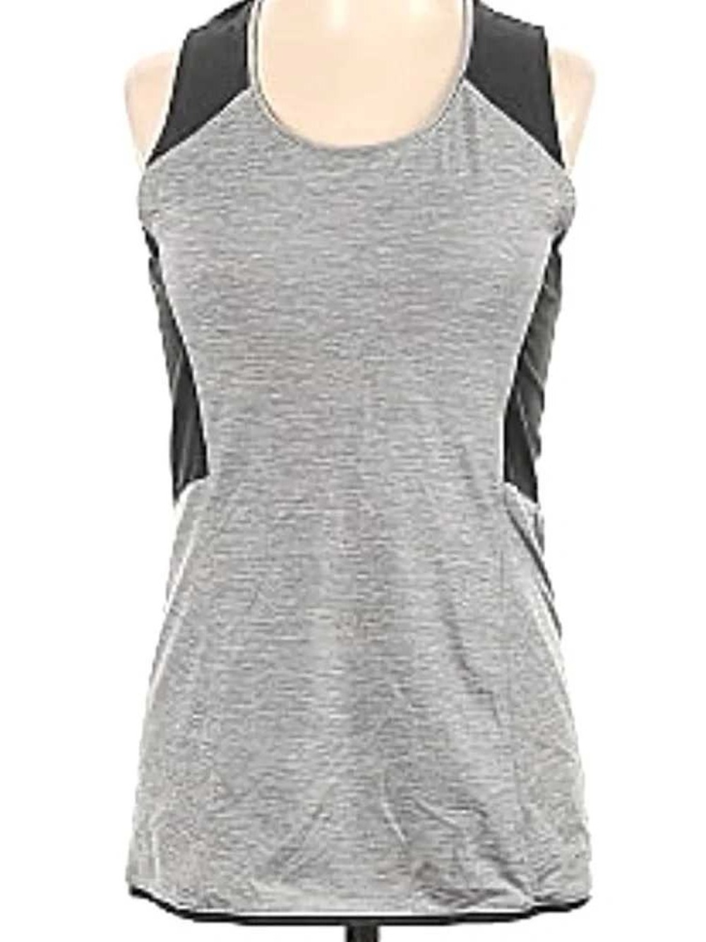 Grey & Black Athletic Tank Top with Contrast Panels